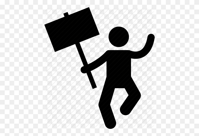 466x512 Angry, Man, Protest, Protester, Rebel, Signboard, Unhappy Icon - Angry Man PNG