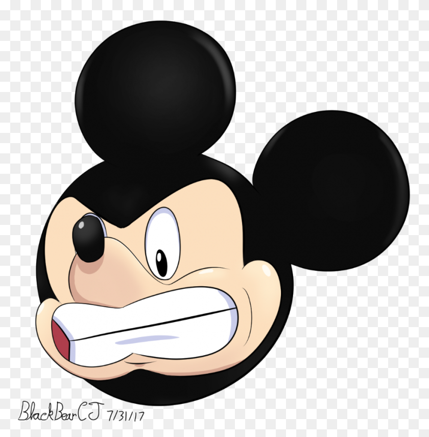 912x930 Angry Mickey Weasyl - Mickey Mouse Head PNG
