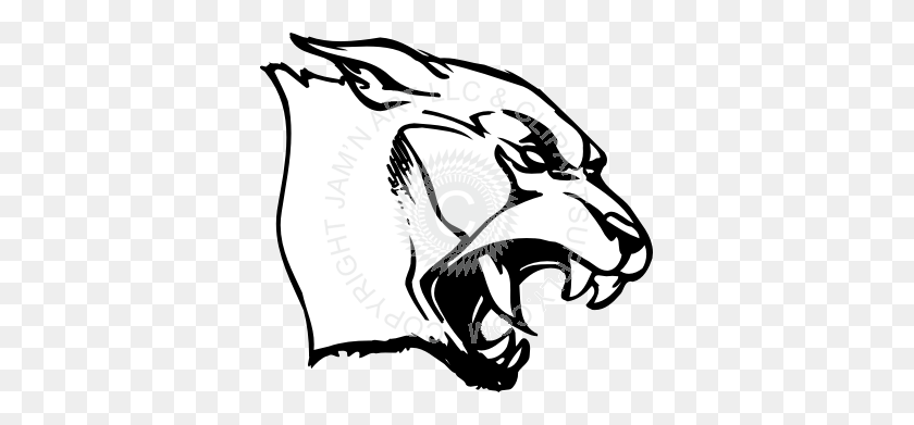 361x331 Angry Panther Head - Cougar Head Clip Art
