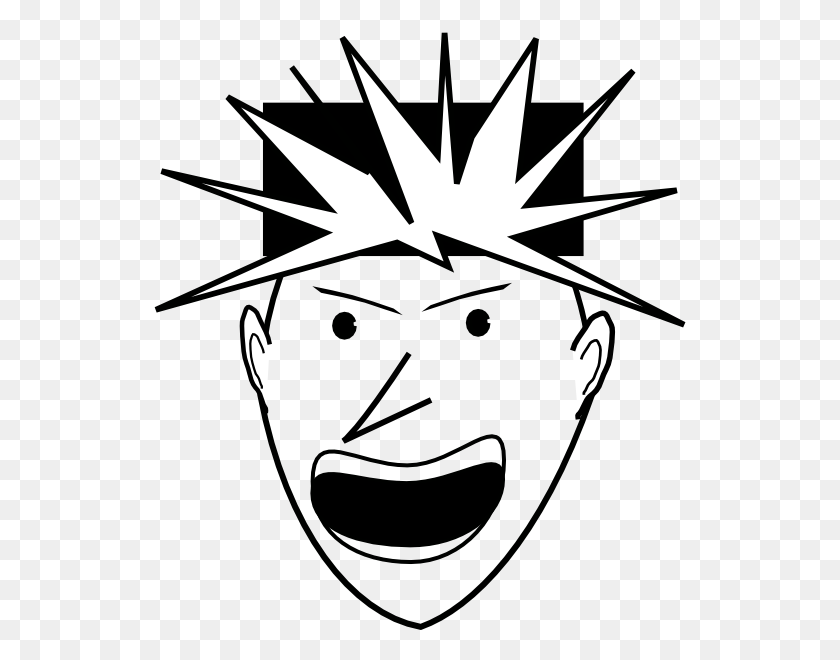 534x600 Angry Punk Clip Art Free Vector - Mohawk Clipart
