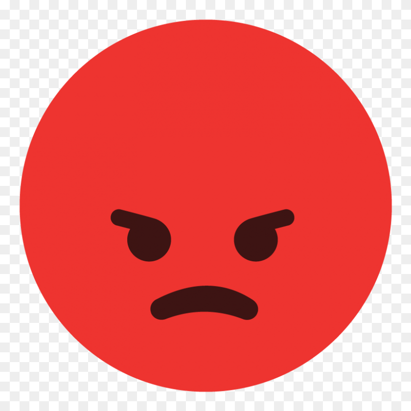 800x800 Гневная Реакция Emoji Значок Векторной Графики Смайлик Бесплатный Вектор - Реакция Png