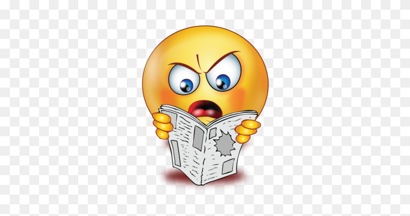 384x384 Angry Reading Newspaper Emoji - Reading Newspaper Clipart
