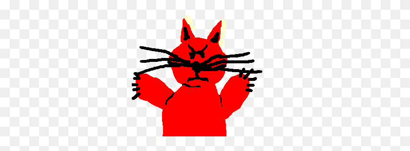 300x250 Angry Red Cat Drawing - Angry Cat PNG
