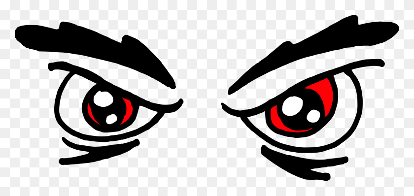 2400x1041 Angry Red Eyes Icons Png - Red Eyes PNG