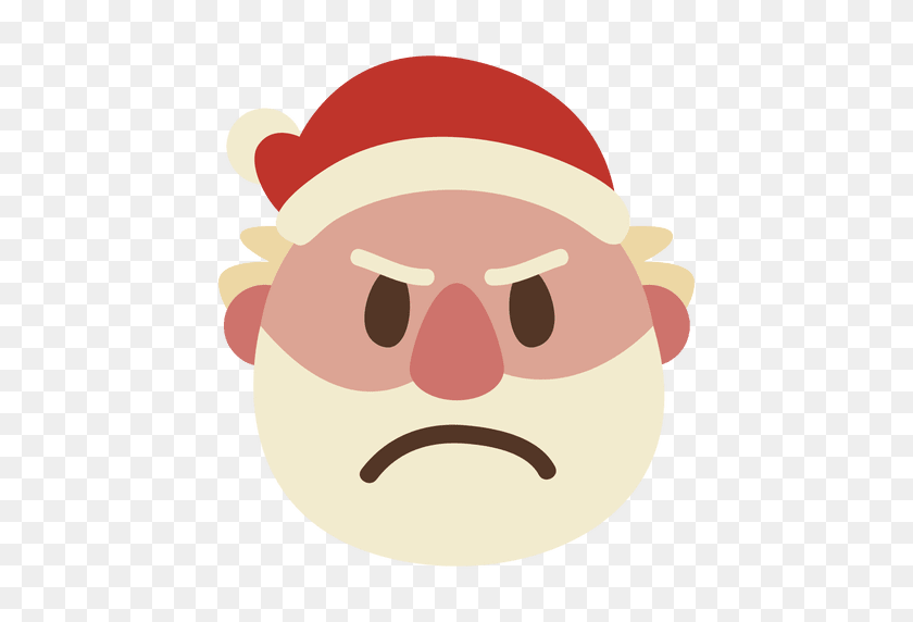 512x512 Enojado Cara De Santa Claus Emoticon - Enojado Png