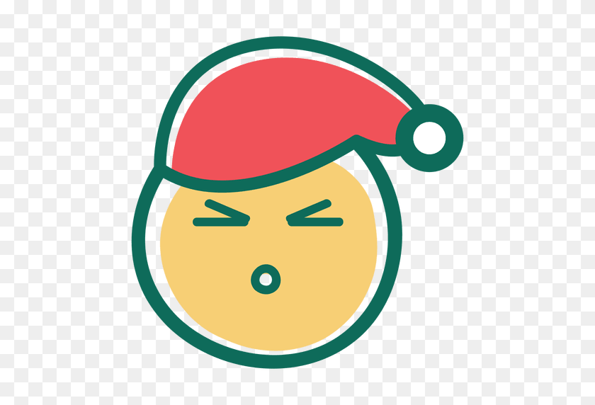 512x512 Angry Squint Eye Sombrero De Santa Claus Cara Emoticon - Cara De Santa Claus De Imágenes Prediseñadas