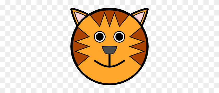 300x300 Angry Tiger Face Clip Art - Mean Cat Clipart