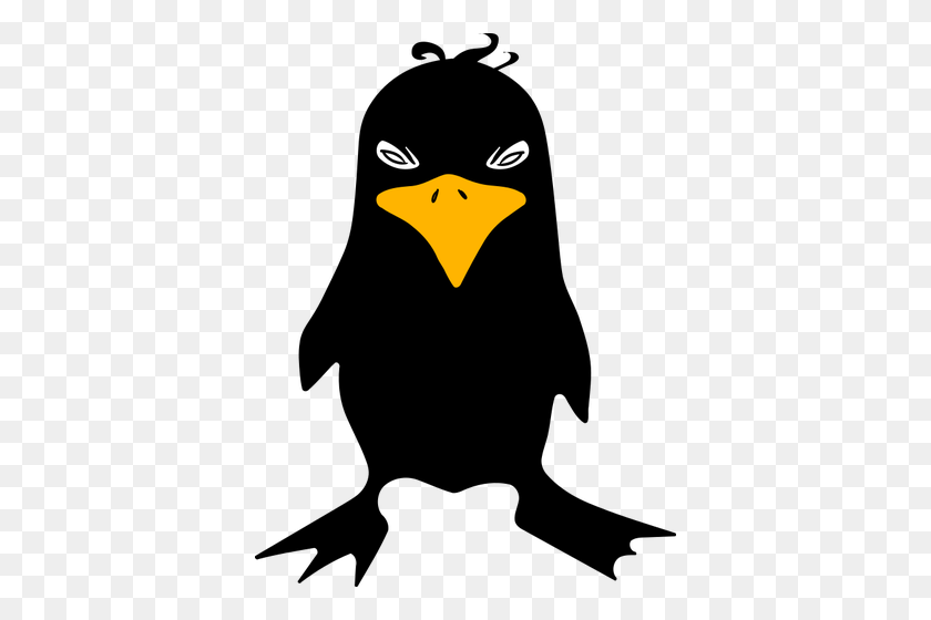 380x500 Angry Tux Color Clip Art - Upset Clipart