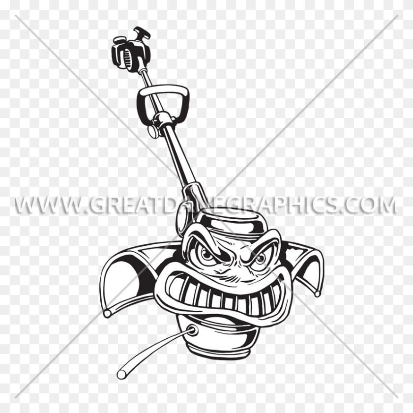 825x825 Angry Weed Eater Production Ready Artwork For T Shirt Printing - Angry Clipart Black And White