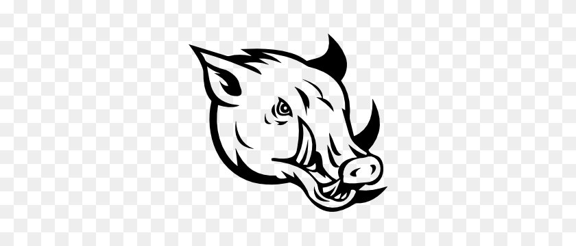 300x300 Angry Wild Boar Pig Face Sticker - Wild Hog Clip Art