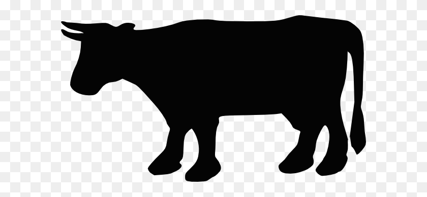 600x329 Angus Cow Silhouette Clipart - Cattle Clipart