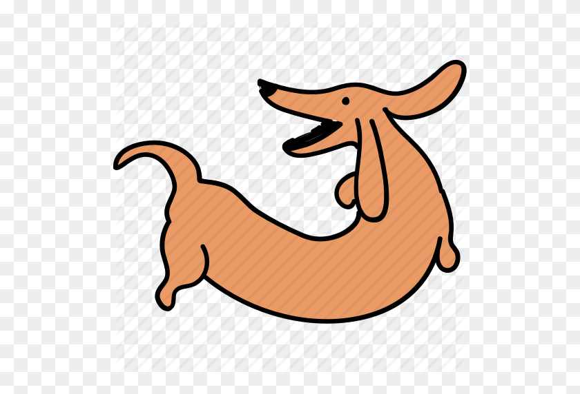 512x512 Animal, Back, Bark, Canine, Dachshund, Dog, Pet Icon - Weiner Dog Clip Art