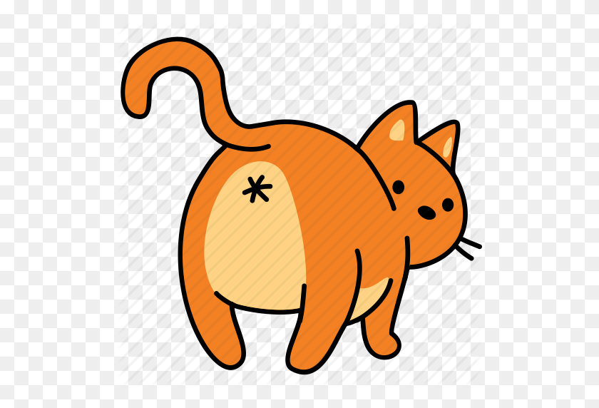 512x512 Animal, Espalda, Trasero, Gato, Felino, Agujero, Icono De Mascota - De Dibujos Animados Trasero Png