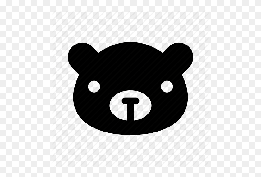 512x512 Животное, Медведь, Морда Медведя, Большой Медведь, Значок Черного Медведя - Черный Медведь Png