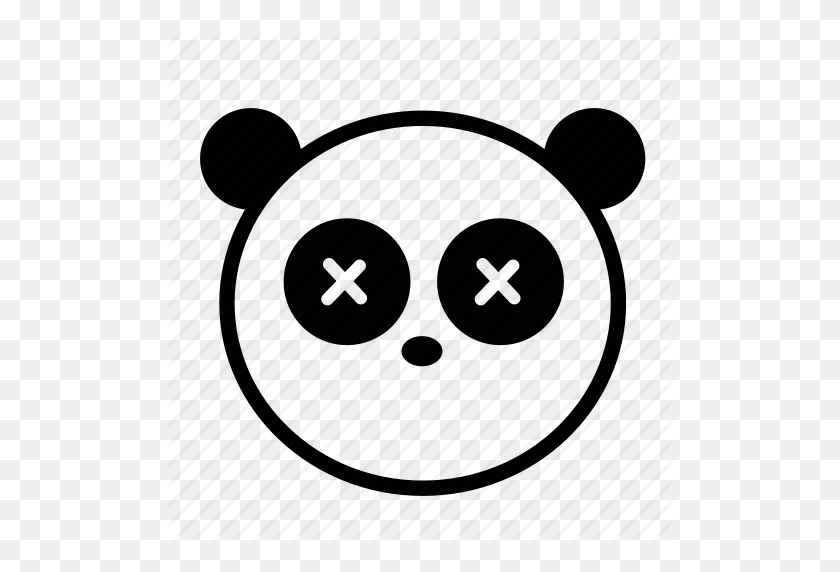 512x512 Animal, Black And White, Cute, Emoji, Panda Icon - Black And White Emoji Clipart