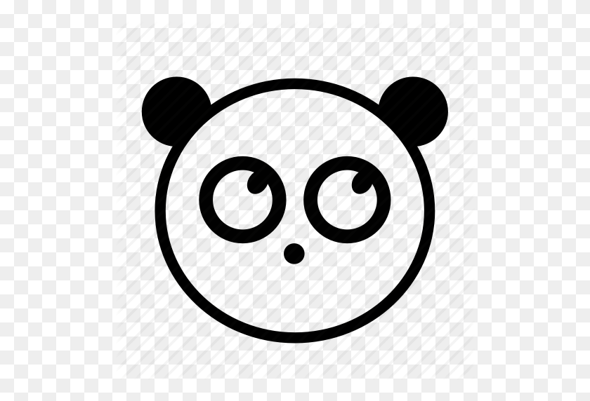 512x512 Животное, Черно-Белый, Милый, Смайлик, Значок Панды - Милая Панда Png