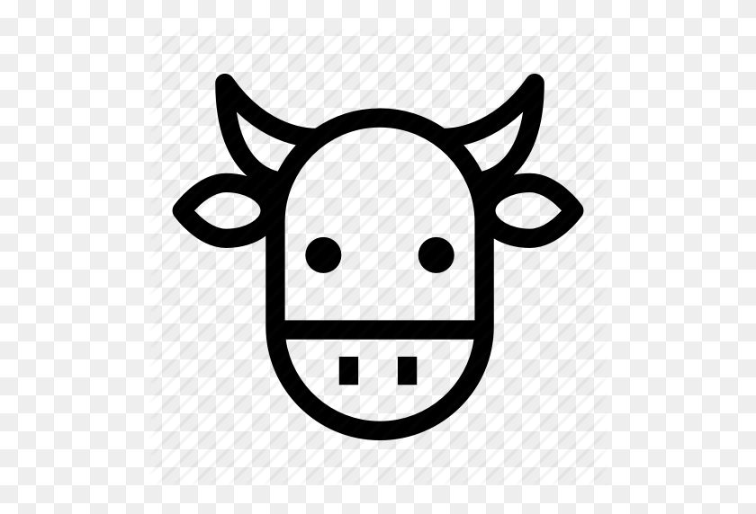 512x512 Animal, Toro, Vaca, Cara De Vaca, Icono De Granja - Cara De Vaca Png