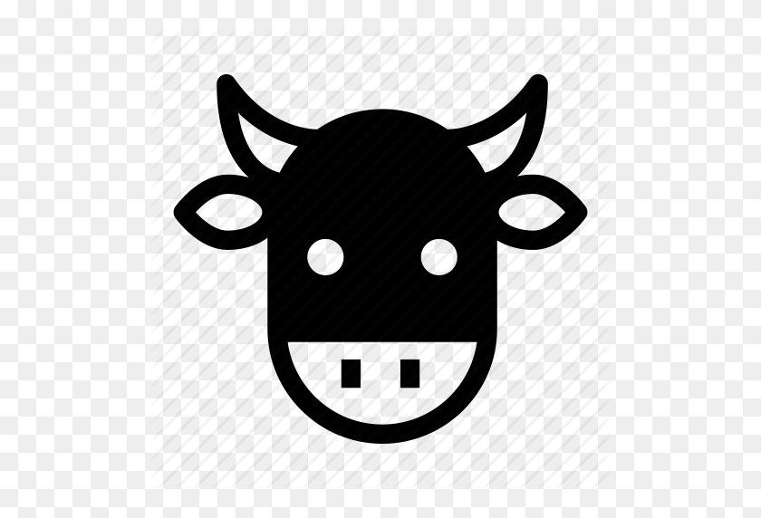 512x512 Animal, Toro, Vaca, Cara De Vaca, Icono De Granja - Icono De Vaca Png