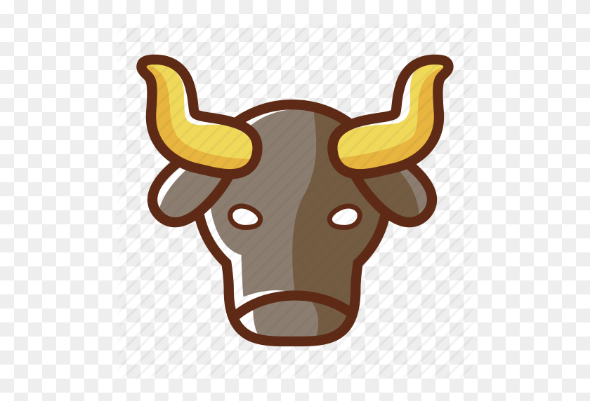 512x512 Animal, Toro, Vaca, Cabeza, Cuerno, Tauro, Icono Del Zodiaco - Cabeza De Vaca Png