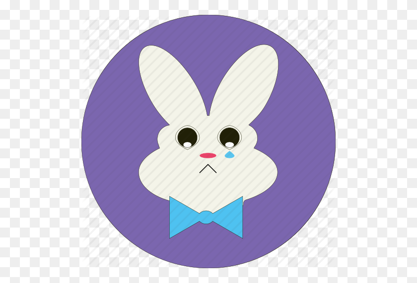 512x512 Animal, Bunny, Cute, Easter, Sad Bunny, Sad Face, Sad Rabbit Icon - Easter Bunny Face Clipart