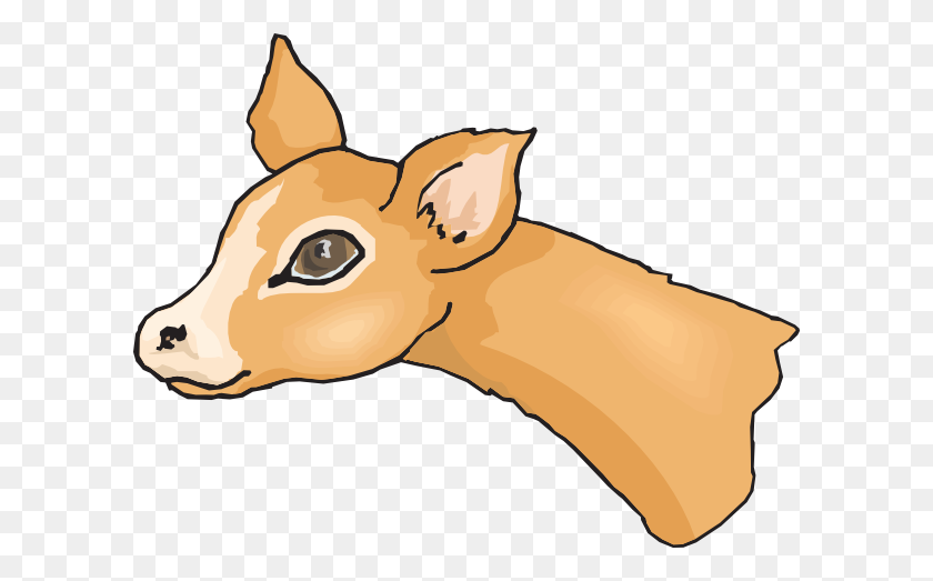 600x463 Animal Clip Arts - Deer Head Silhouette PNG