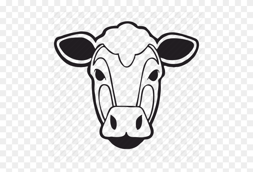 512x512 Animal, Cow, Face, Skn - Cow Face PNG