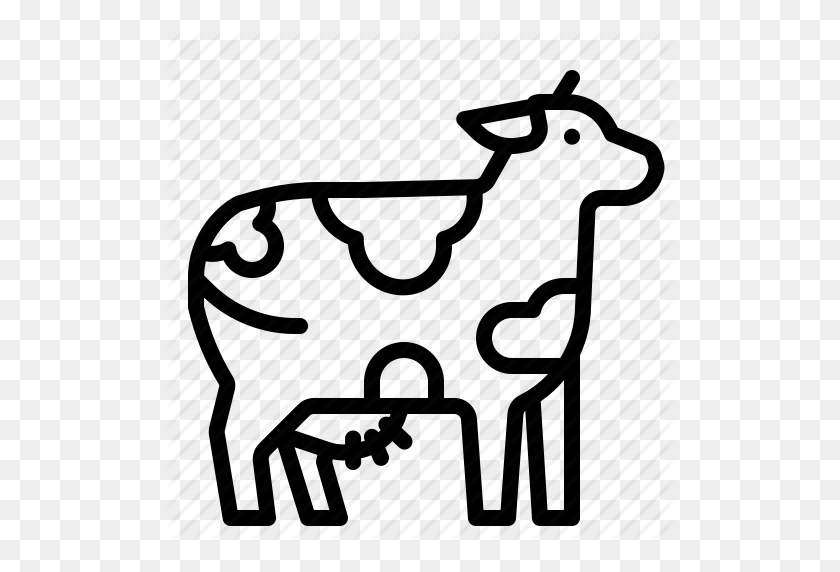512x512 Животное, Корова, Ферма, Млекопитающее, Значок Молока - Доение Коровы Клипарт