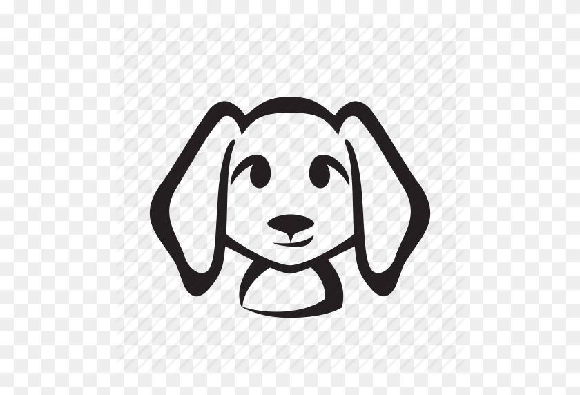512x512 Animal, Cute, Dog, Front, Head, Pet, Silhouette Icon - Dog Head PNG