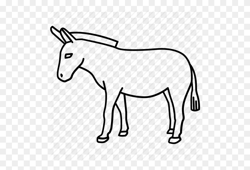 512x512 Animal, Democratic, Democrats, Donkey, Farm, Mule, Vote Icon - Democrat Donkey PNG