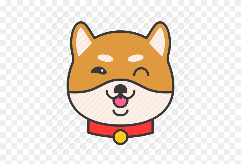 512x512 Animal, Perro, Emoji, Emoticon, Mascota, Shiba Icono - Perro Emoji Png