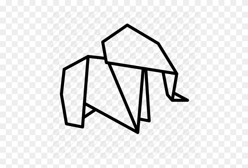 512x512 Animal, Elephant, Folded, Origami, Paper, Toy Icon - Origami Crane Clipart