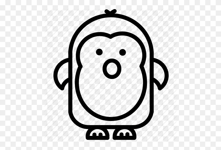 512x512 Animal, Emoji, Emojis, Emoticon, Penguin, Penguins, Smiley Icon - Black And White Emoji Clipart