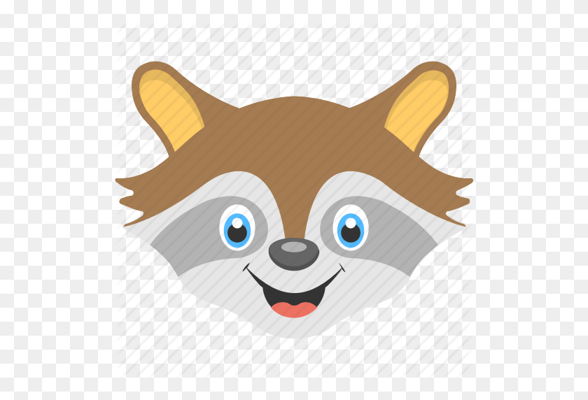512x512 Animal Face, Baby Raccoon, Baby Raccoon Face, Brown Raccoon, Brown - Raccoon Face Clipart