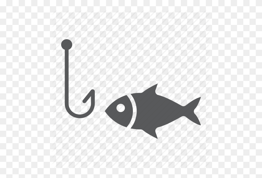 512x512 Животное, Рыба, Рыбалка, Крючок, Река, Море, Подводный Значок - Рыболовный Крючок Png