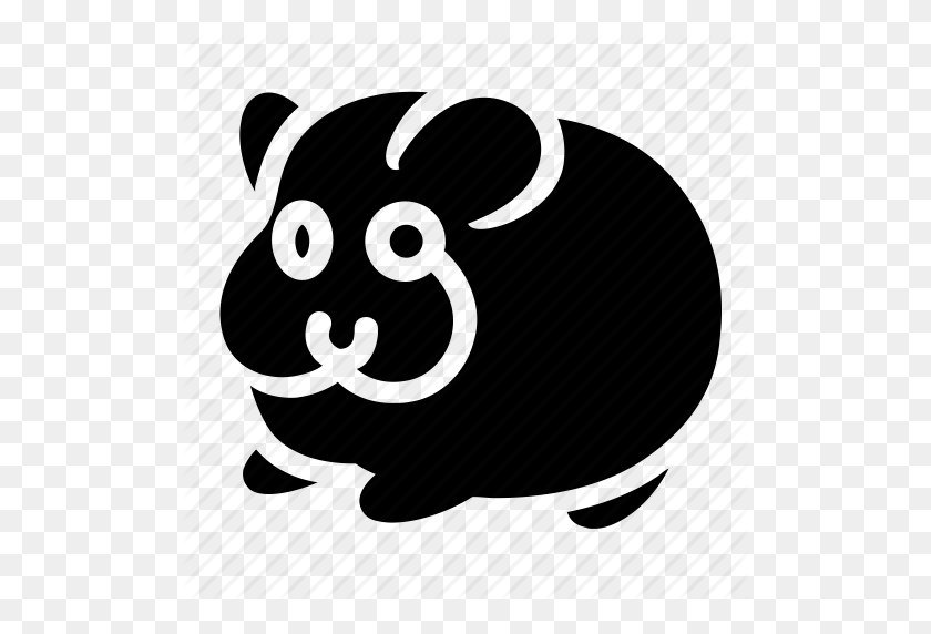 512x512 Animal, Hamster, Hobby, Pet, Zoo Icon - Hamster Black And White Clipart