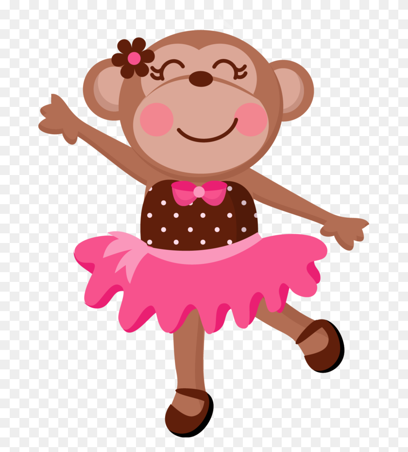 681x870 Animal Monkey, Ballerina - Girl Monkey Clipart