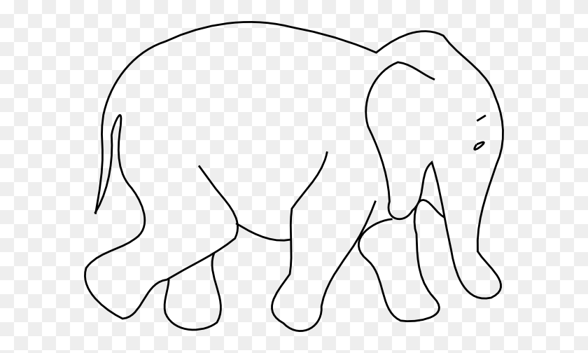 600x444 Наброски Животных Рисунки Слонов Животных Наброски Картинки - Запах Клипарт Черный И Белый