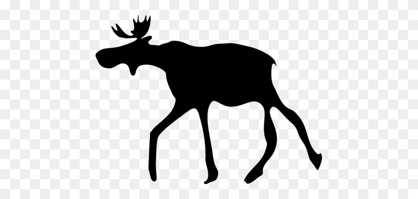 455x340 Animal Silhouettes Deer Moose - Deer Clipart Silhouette