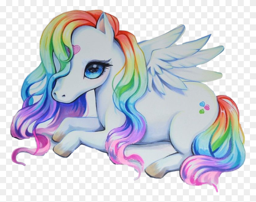 776x602 Animal Sticker Rainbow Unicorn Colours Art Lovehearts - Rainbow Unicorn Clipart