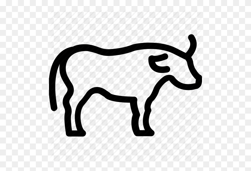 512x512 Animals - Buffalo Outline Clipart