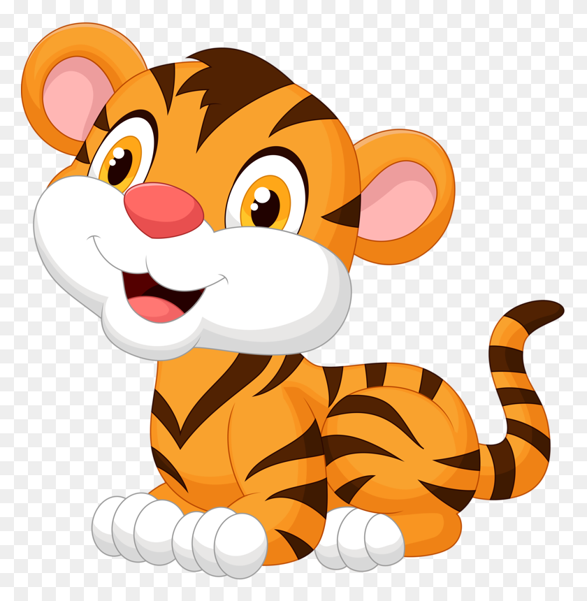 780x800 Animals Baby, Baby Tigers And Cute Babies - Cartoon Baby PNG