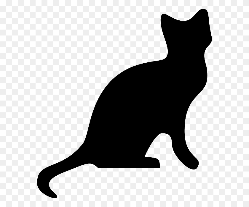 590x640 Animals, Cat, Head, People, Profile, Silhouette - Cat Head PNG