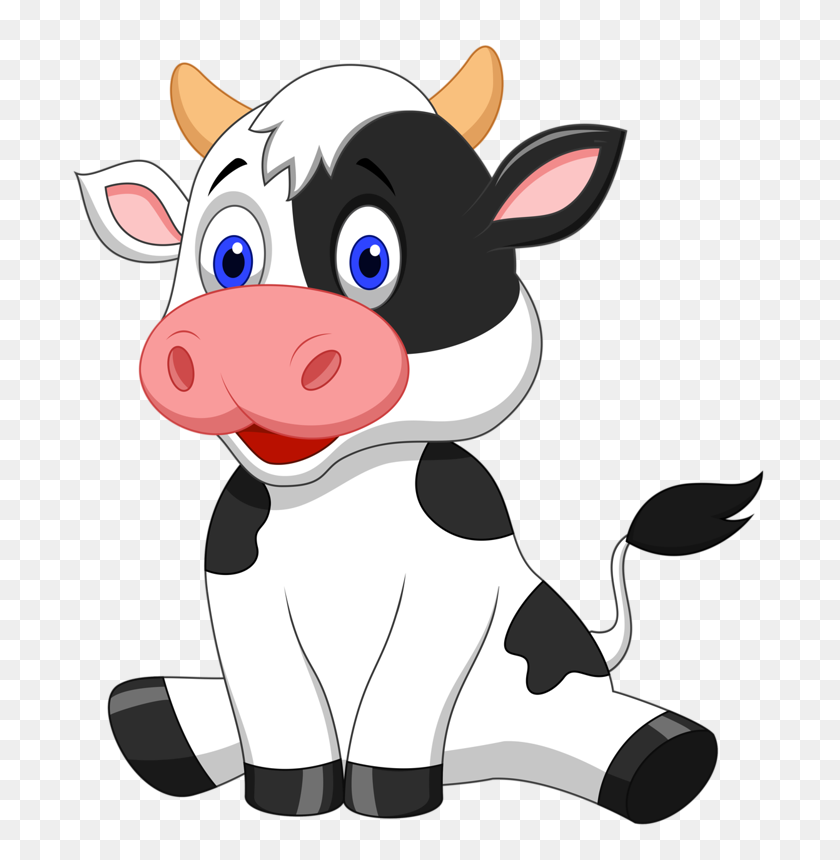 711x800 Animals Cute Cows, Cow And Cute Baby Cow - Cows PNG
