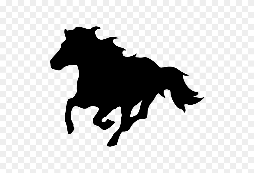 512x512 Животные, Силуэт Лошади, Левое Направление, Лошади, Бегущая Лошадь - Силуэт Лошади Png
