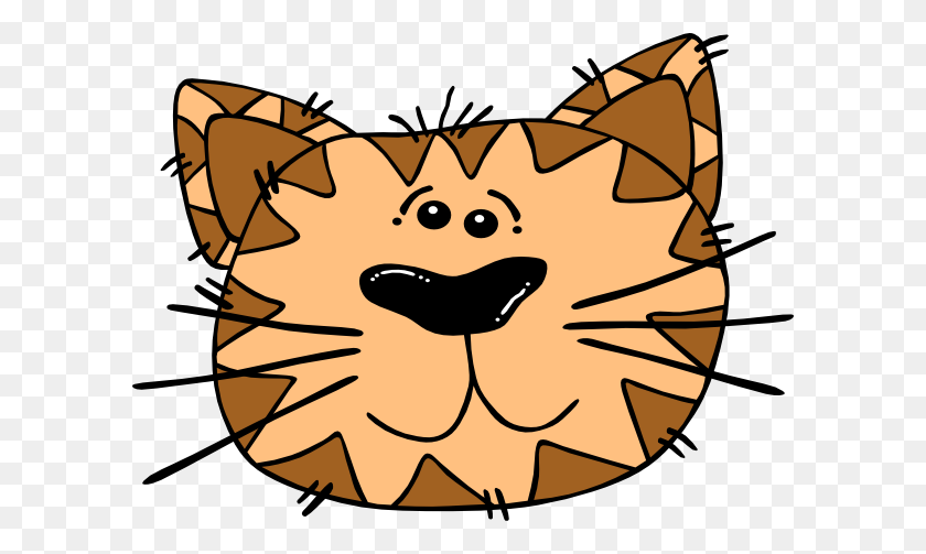 600x443 Animated Animal Clipart Cartoon Cat Face Clip Art - Animal Faces Clipart