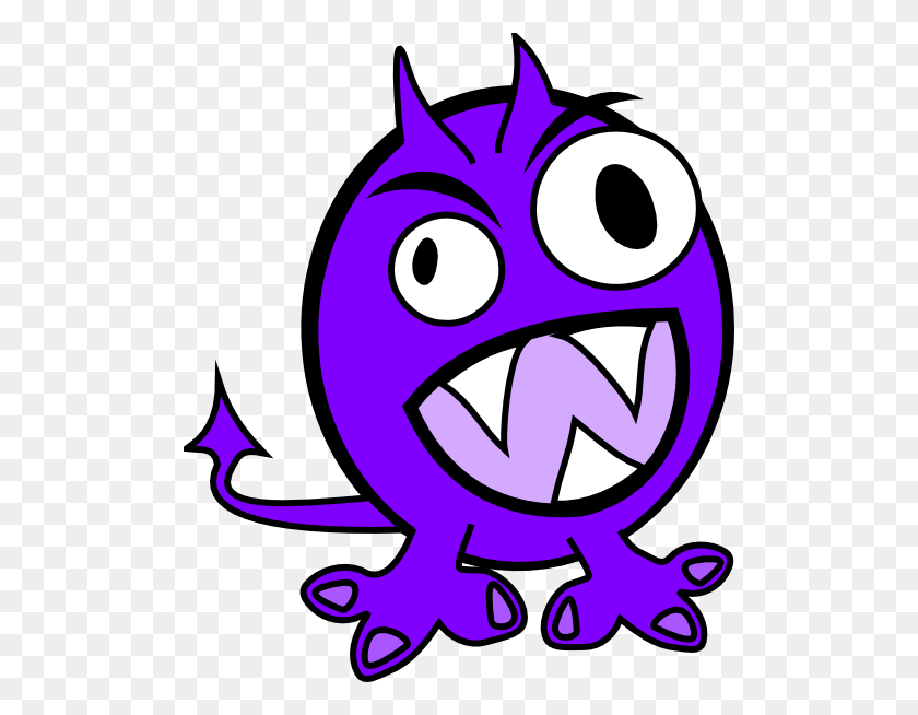 504x594 Animated Clipart Monster - Purple Banner Clipart