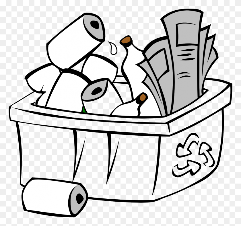 1331x1243 Animated Recycling Clipart Group With Items - Nap Clipart Black And White