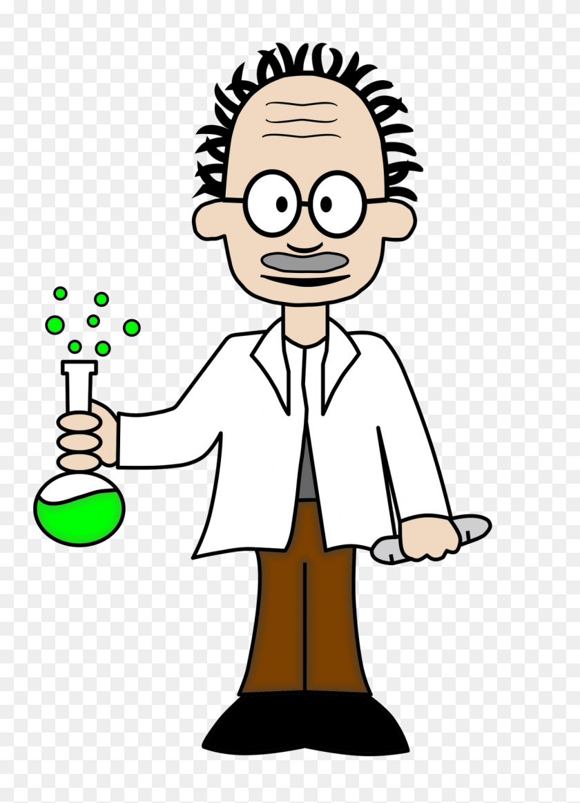 1132x1600 Animated Scientist Group With Items - Computer Science Clipart