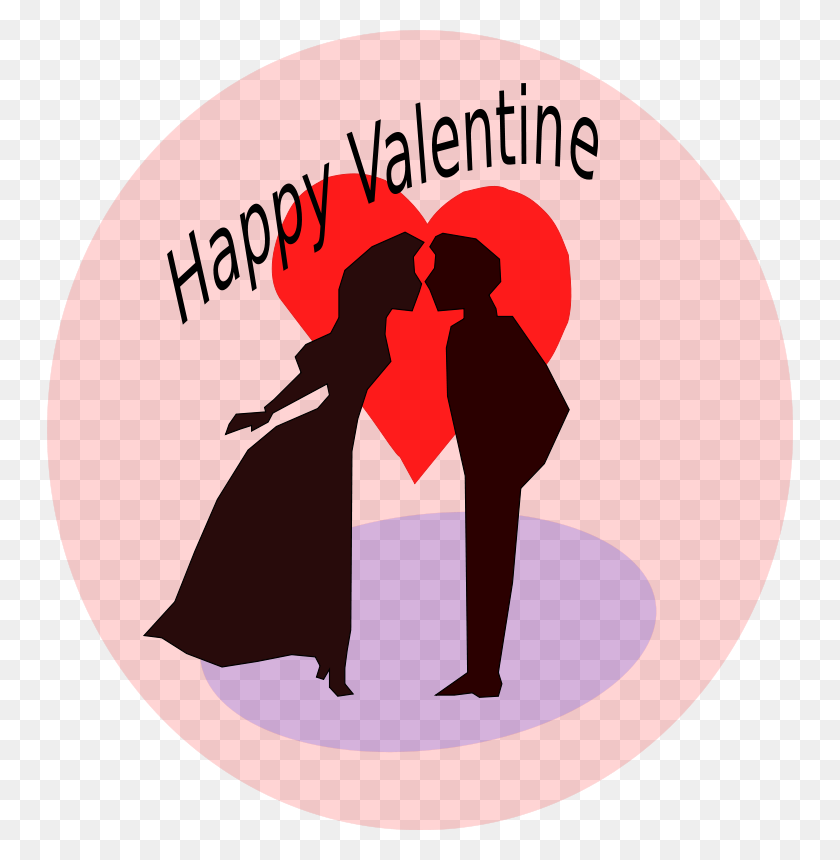 746x800 Animated Valentine Cliparts - Happy Couple Clipart