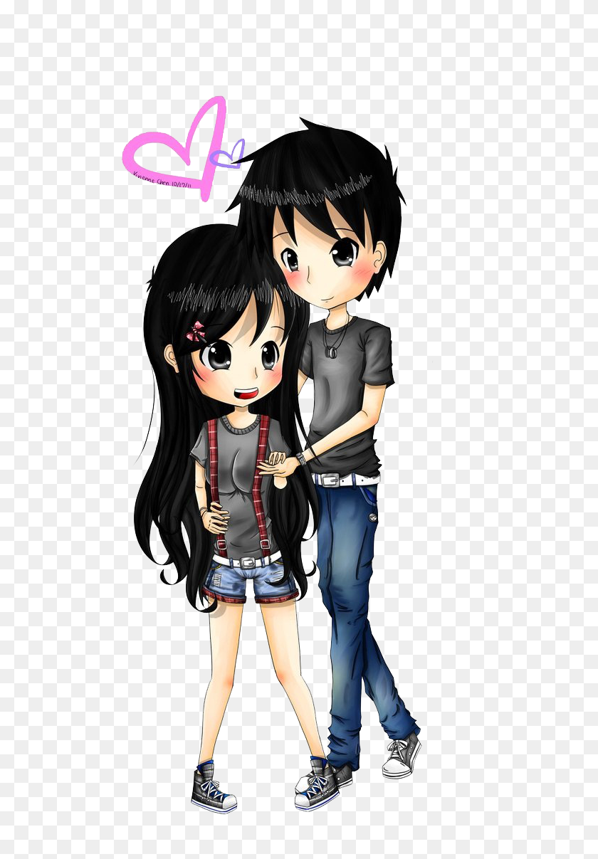 697x1147 Anime Couple Png Images Transparent Free Download - Cute Anime Girl PNG